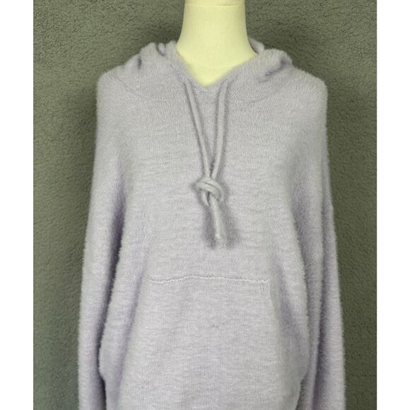 Hippie Rose  Juniors' Fuzzy Dropped-Shoulder Hoodie Lavender HazePurple XL NWT's - Picture 2 of 8